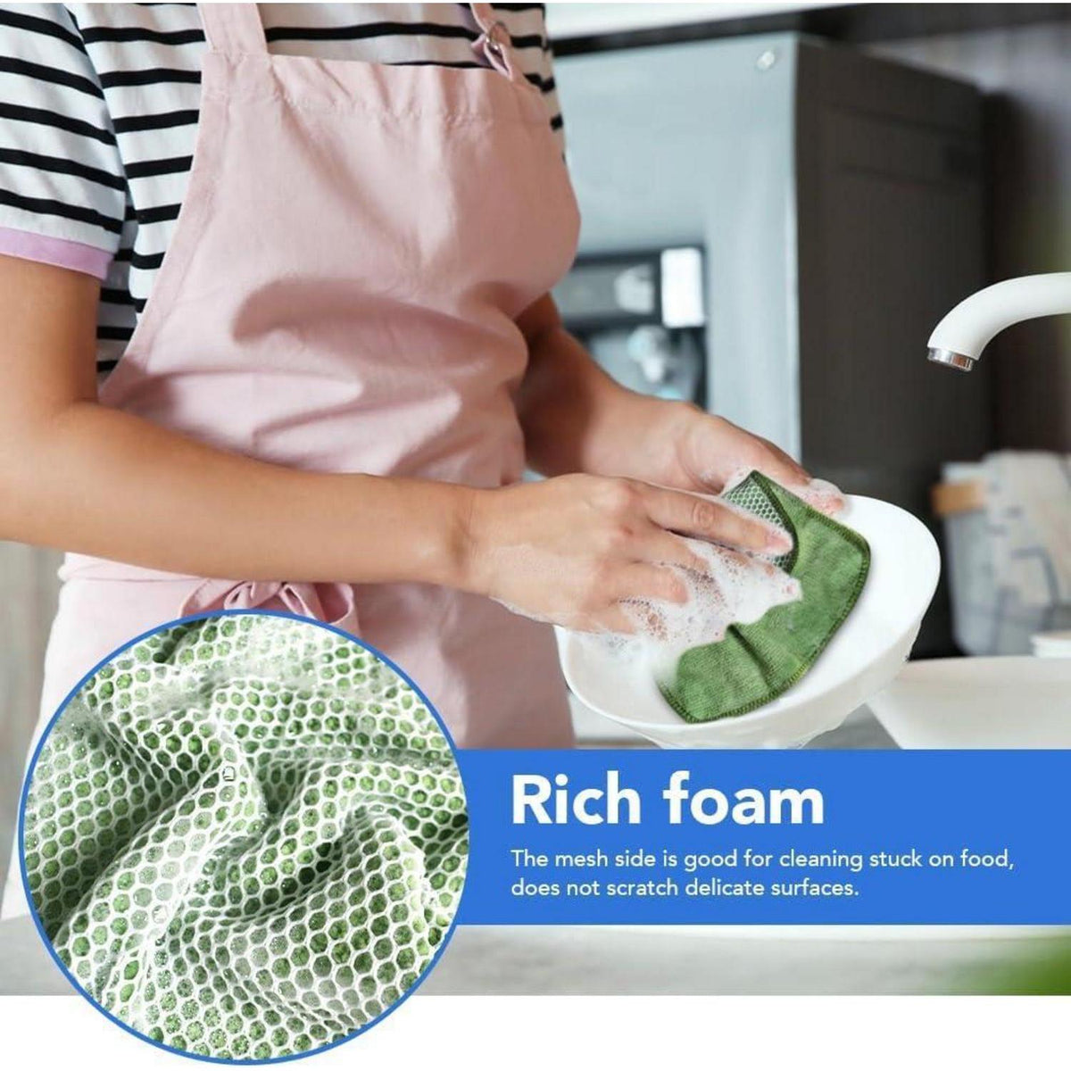 Mikrofaser Spültücher 8er Set – Waschbar & Vielseitig