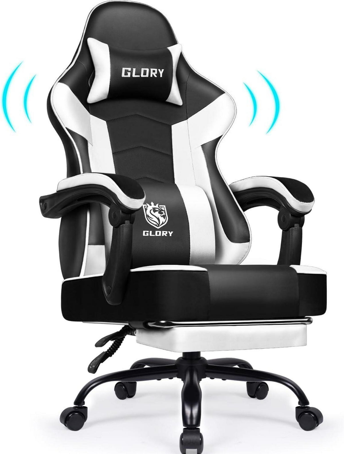 Ergonomischer Gaming Stuhl mit Fußstütze und