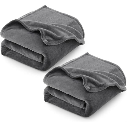 Kuscheldecke 2er Set Flauschig 150x200 cm Grau 4 Jahreszeiten