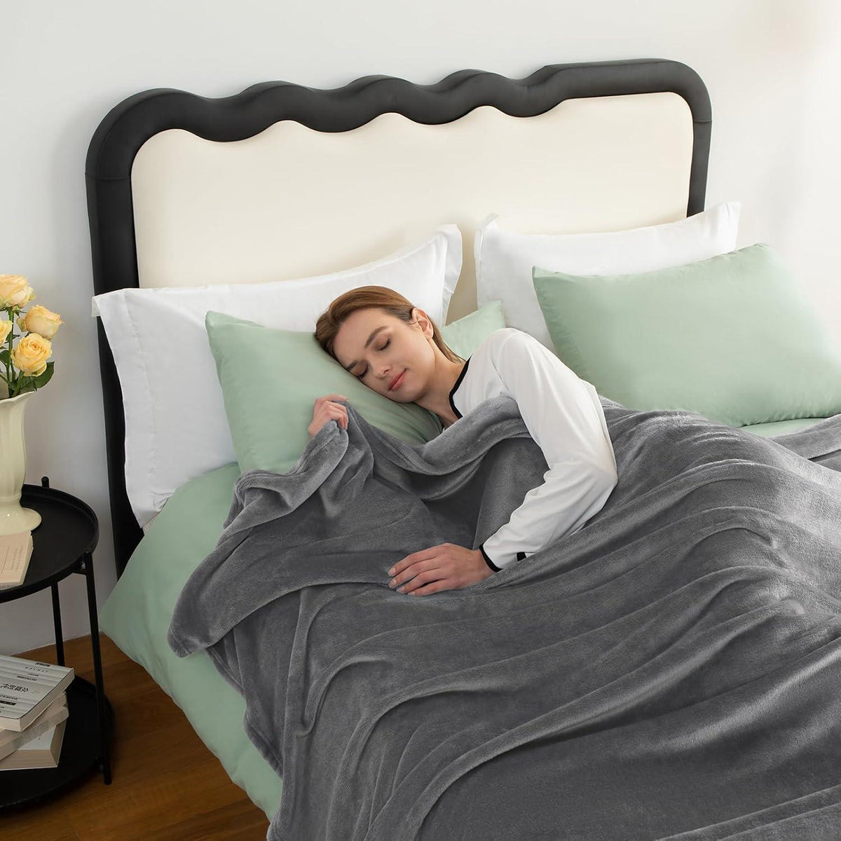 Kuscheldecke 2er Set Flauschig 150x200 cm Grau 4 Jahreszeiten