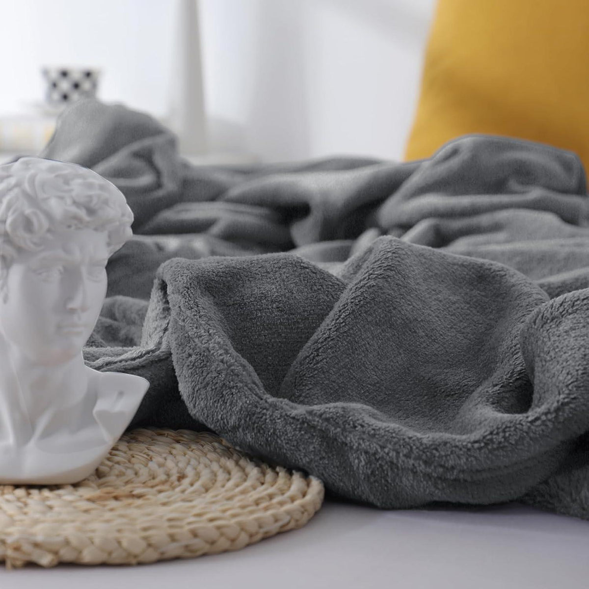 Kuscheldecke 2er Set Flauschig 150x200 cm Grau 4 Jahreszeiten