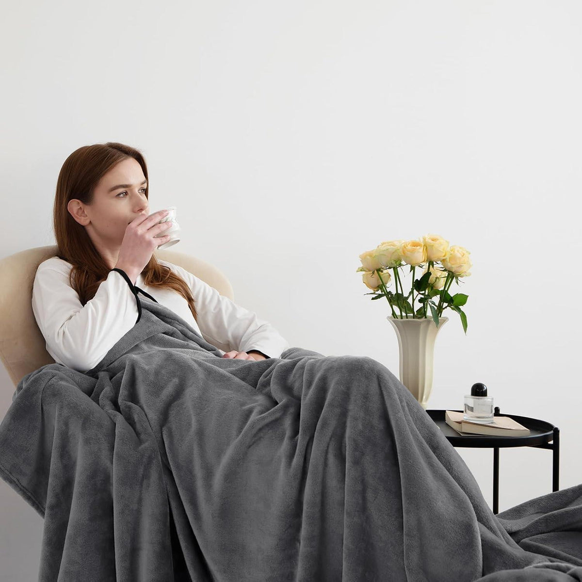 Kuscheldecke 2er Set Flauschig 150x200 cm Grau 4 Jahreszeiten