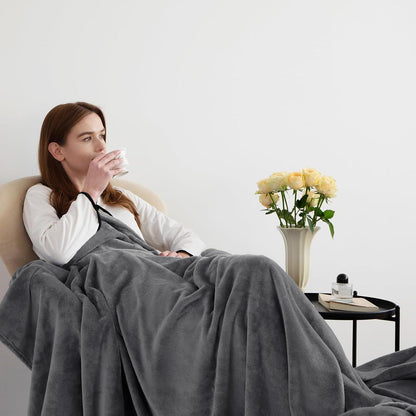 Kuscheldecke 2er Set Flauschig 150x200 cm Grau 4 Jahreszeiten