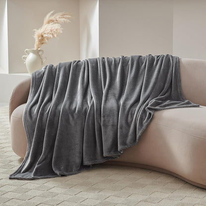 Kuscheldecke 2er Set Flauschig 150x200 cm Grau 4 Jahreszeiten