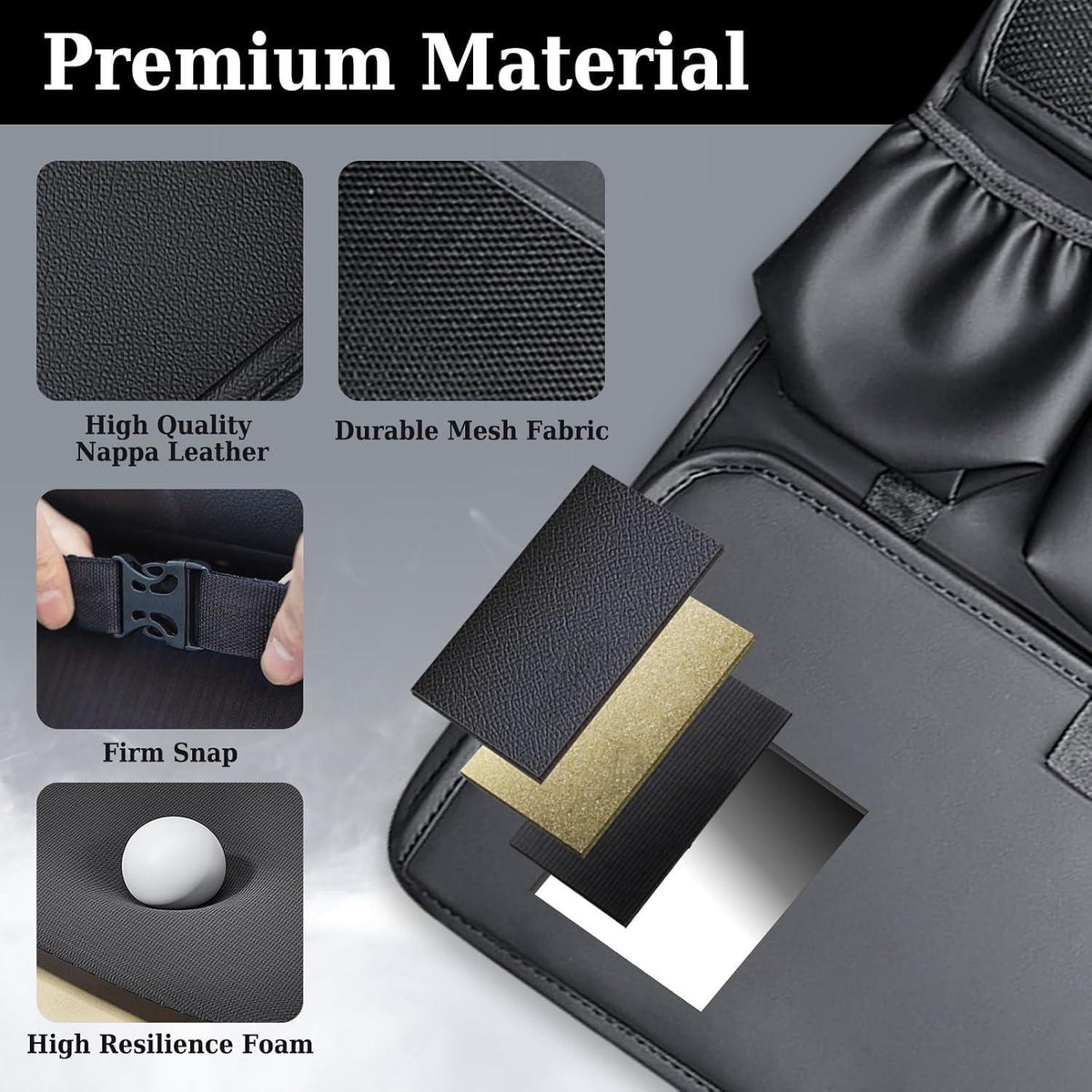 Auto Organizer Rücksitz Nappa Leder mit Tablet Halter & Tablett