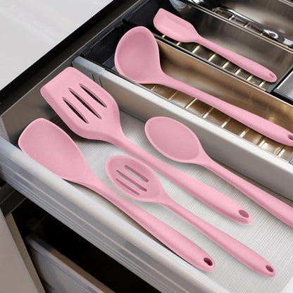 8-teiliges Silikon Küchenhelfer Set Rosa, Hitzebeständig & Spülmaschinenfest