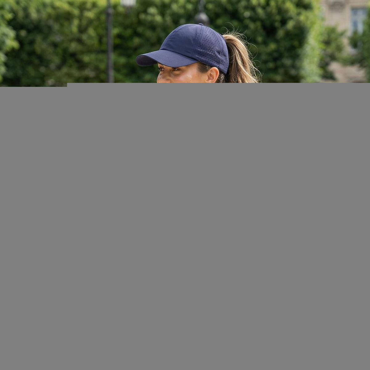 Baseballkappe Damen Pferdeschwanz Sommer, Atmungsaktiv Dunkelblau
