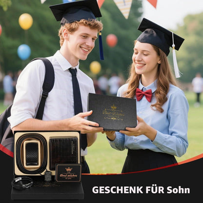 Geschenkset für Männer: Gürtel, Brieftasche, Armband & Schlüsselanhänger