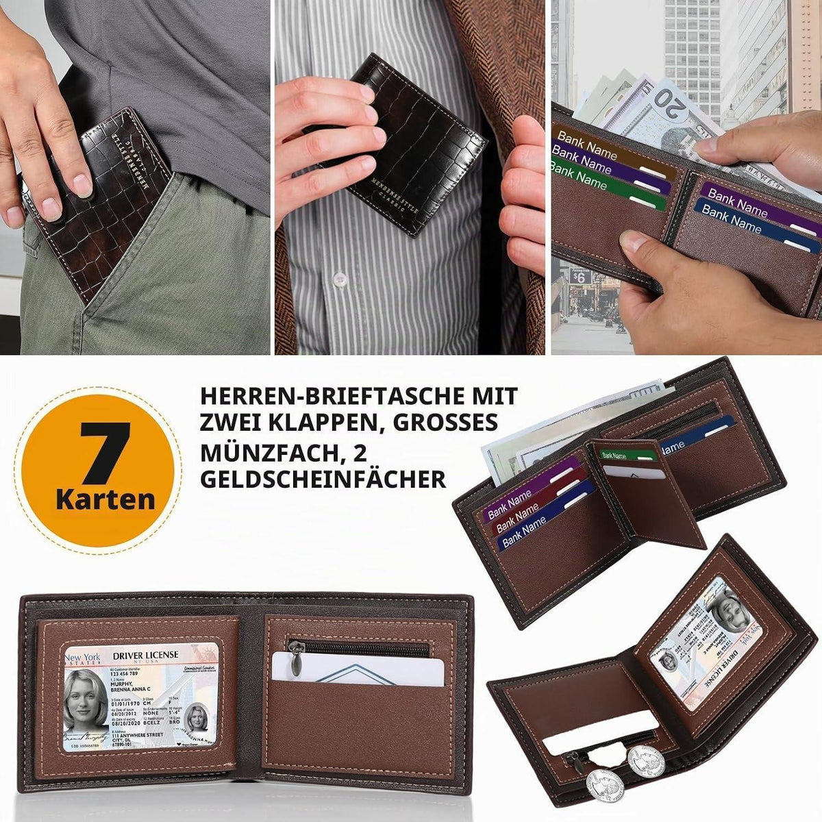 Geschenkset für Männer: Gürtel, Brieftasche, Armband & Schlüsselanhänger