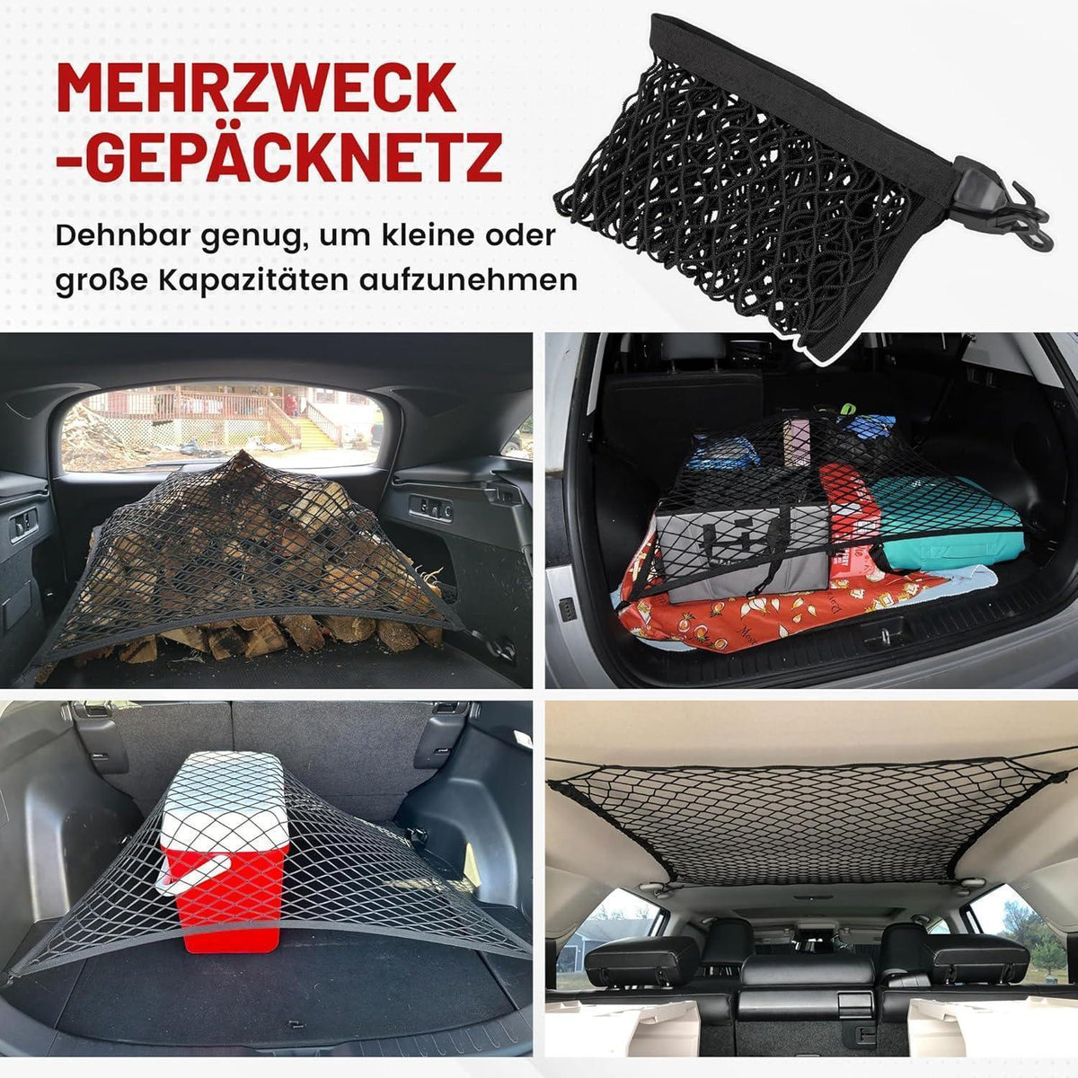 Auto Kofferraumnetz hochelastisch 160x110cm – Universell & Sicher