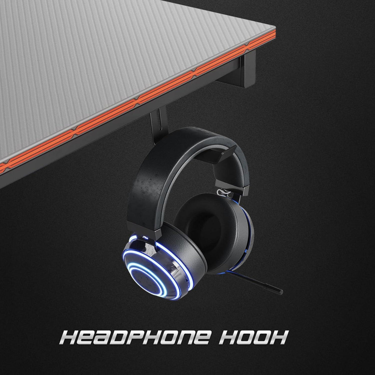 Gaming Schreibtisch 80x50 cm Kohlefasergrau Ergonomischer Computertisch