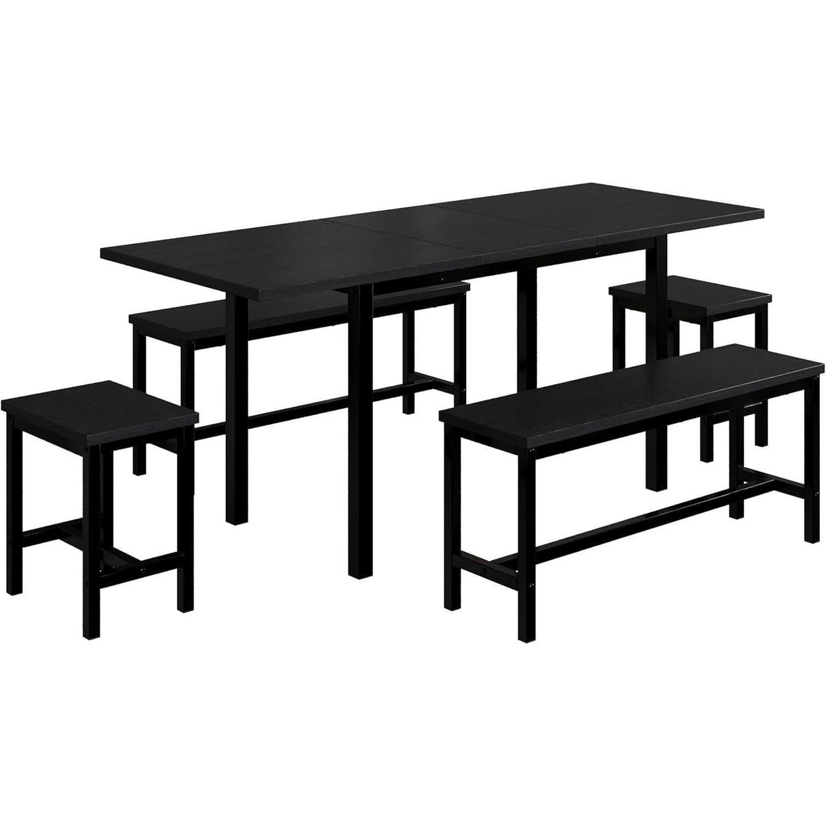 Ausziehbarer Esstisch Set mit 4 Stühlen – 160x70 cm