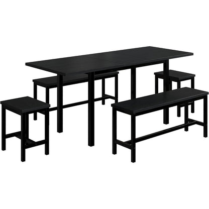 Ausziehbarer Esstisch Set mit 4 Stühlen – 160x70 cm