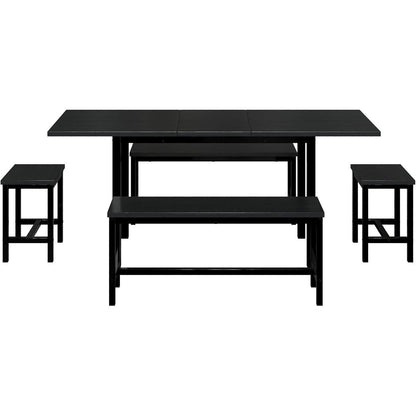 Ausziehbarer Esstisch Set mit 4 Stühlen – 160x70 cm