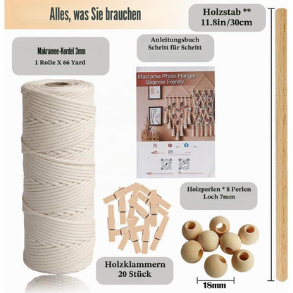 Makramee Set für Anfänger – DIY Foto-Hänger & Wanddeko