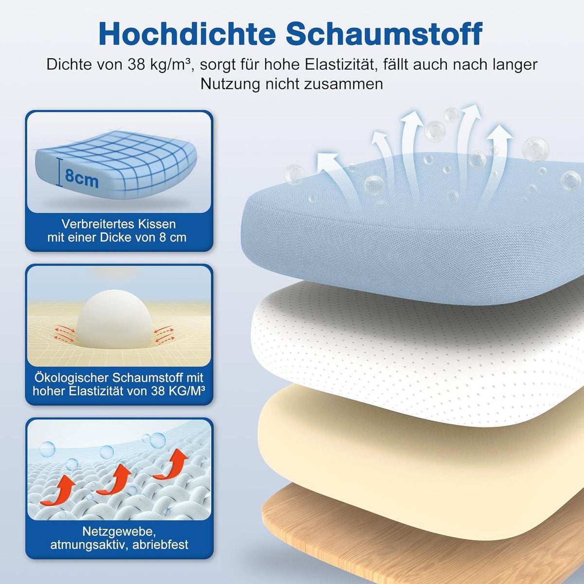Ergonomischer Bürostuhl mit Verstellmöglichkeiten, Wippfunktion bis