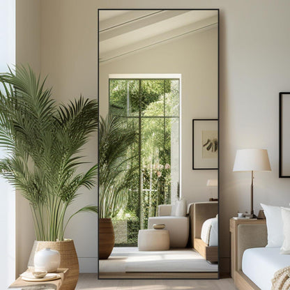 Ganzkörperspiegel 179x65cm – Stehspiegel Schwarz für Wohnzimmer