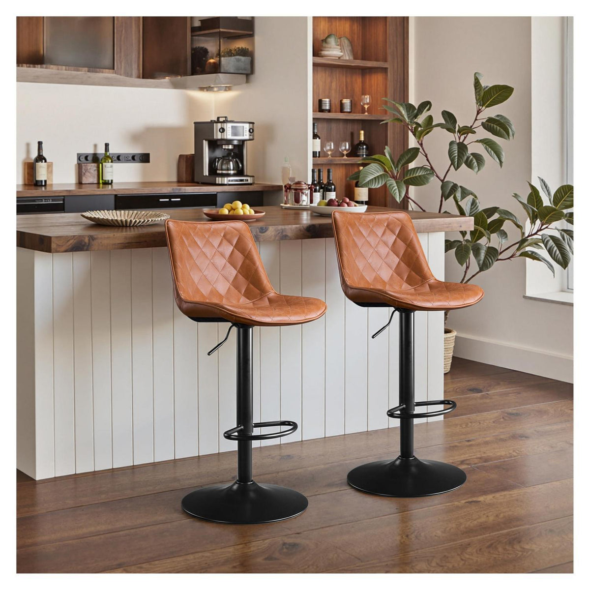 Moderner Barhocker 2er Set, Höhenverstellbar & Drehbar