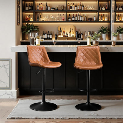 Moderner Barhocker 2er Set, Höhenverstellbar & Drehbar