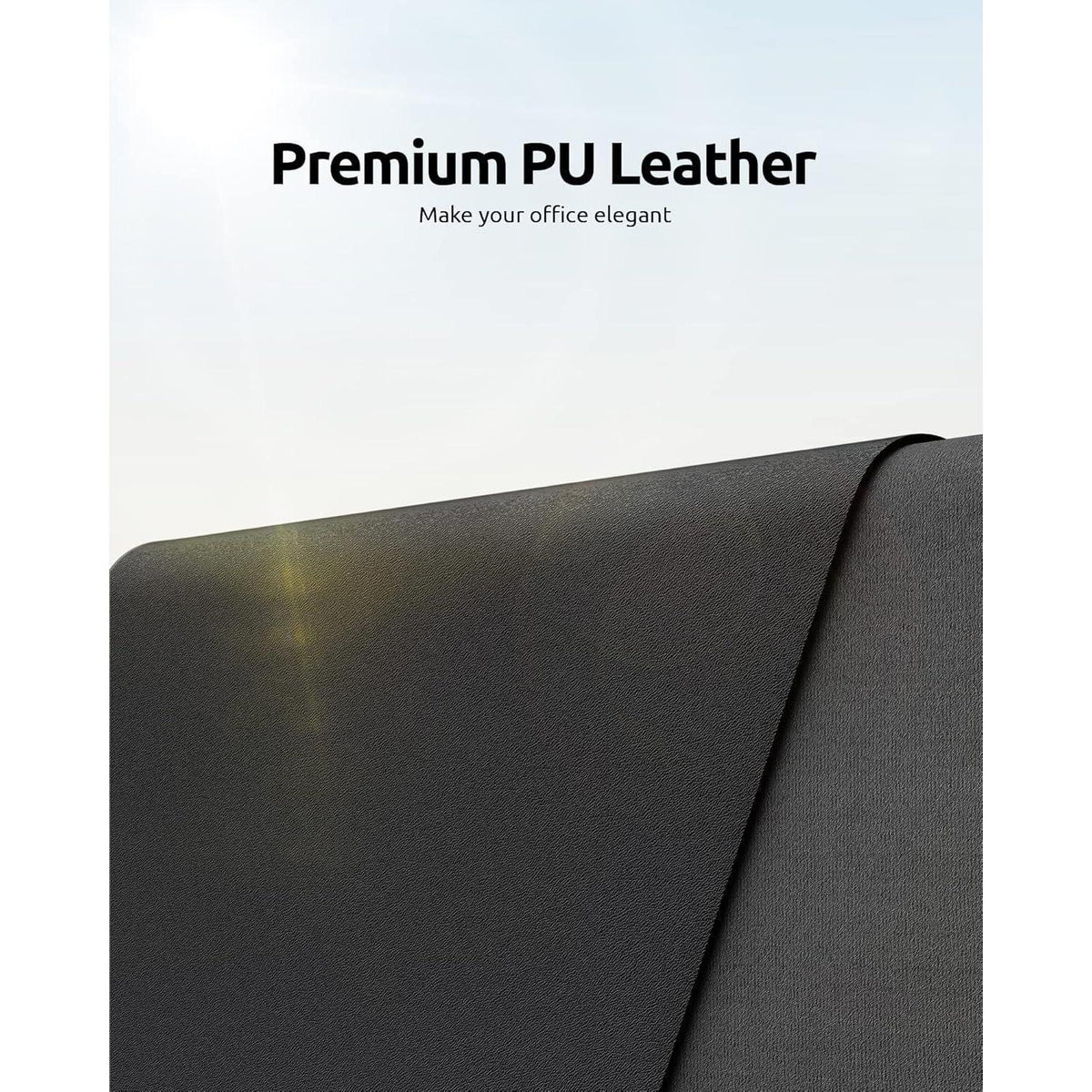 XXL Schreibtischunterlage in Lederoptik, 120x43cm, Schwarz