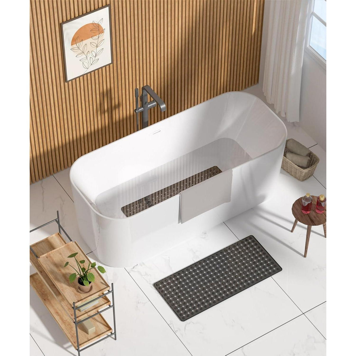 Rutschfeste Badewannenmatte 89x40cm – Schnelltrocknend & Sicher
