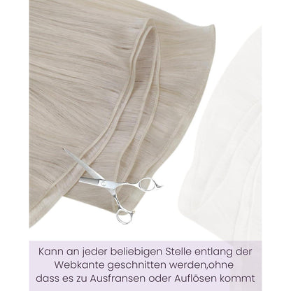 Echthaar Tressen Blond Platinblond 45cm – Einnäh Tressen #60
