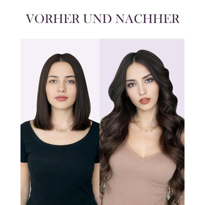 Echthaar Tressen Schwarz 60cm zum Einnähen