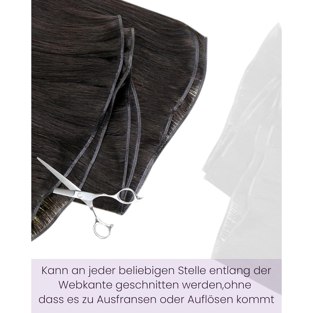 Dunkelbraune Echthaar Tressen zum Einnähen – Remy Menschenhaar 50cm