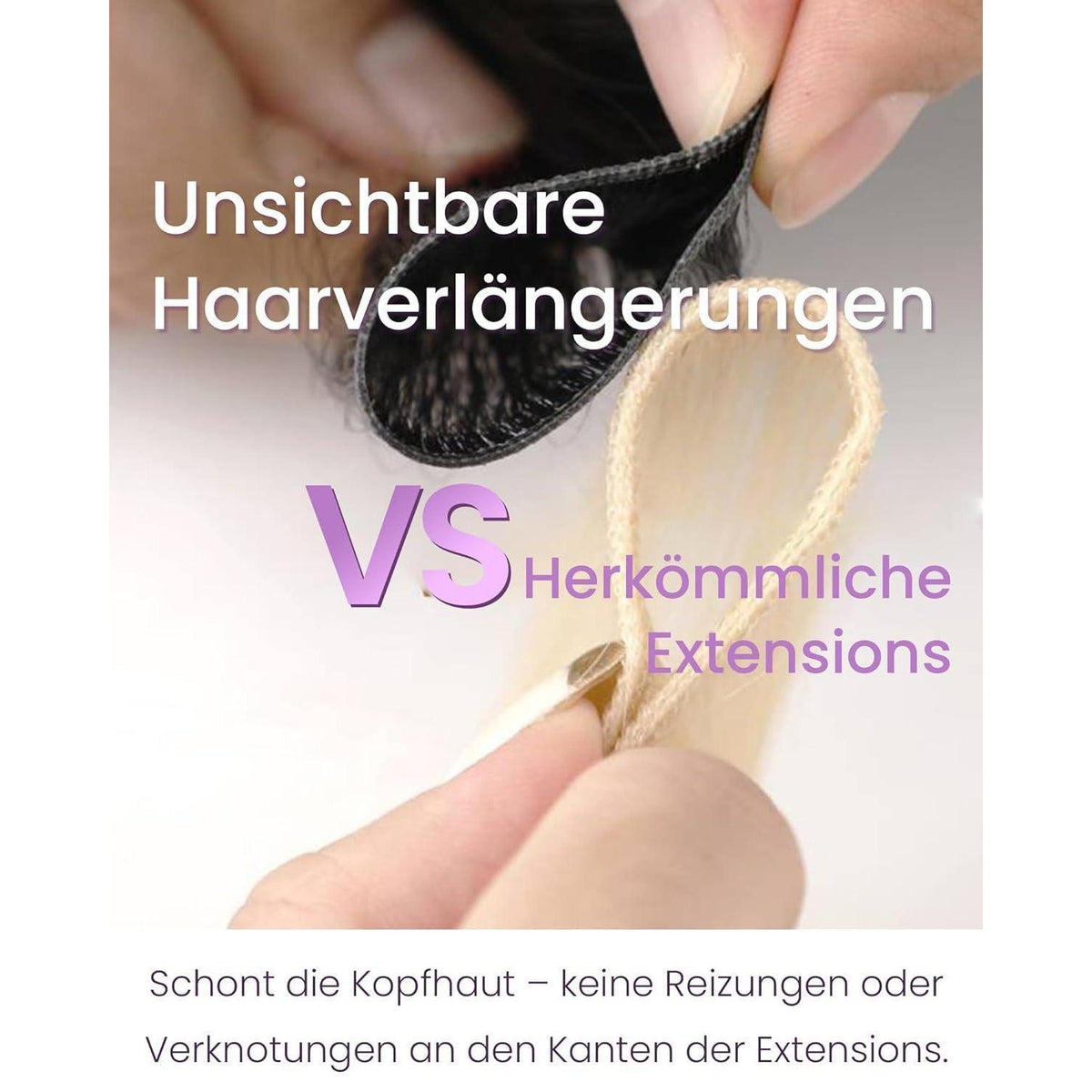 Echthaar Tressen Braun Balayage 60cm – Einnähverlängerung