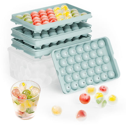 Runde Eiswürfelformen mit Deckel & Behälter – 99 Kugeln