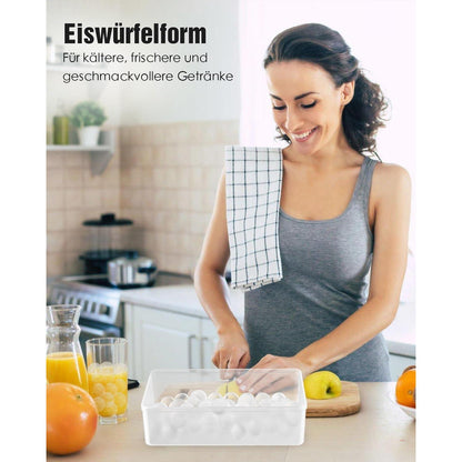 Runde Eiswürfelformen mit Deckel & Behälter – 99 Kugeln
