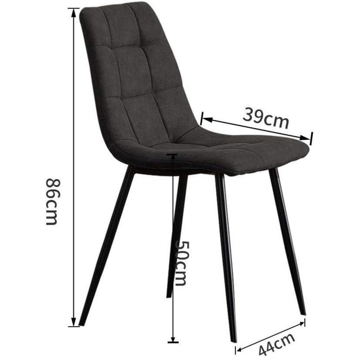Esszimmerstühle Set Grau, Metall 4er Set in Lederoptik