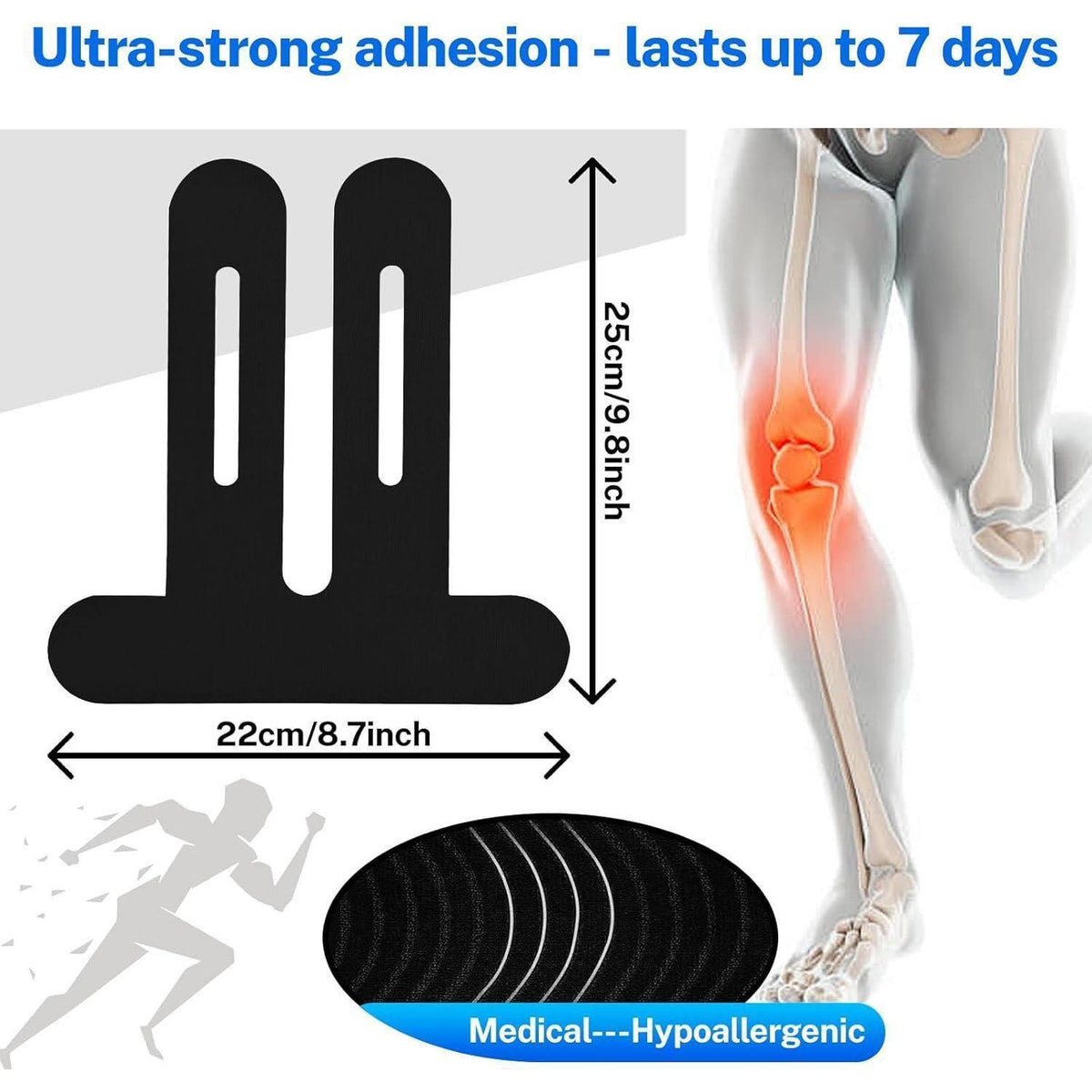 10x Kinesiotape Knie vorgeschnitten – Sporttape für Knieschmerzen & Stabilität
