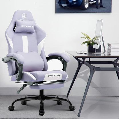 LUCKRACER Gaming Stuhl lila mit Fußstütze und