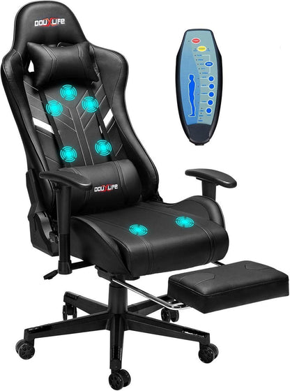 Gaming Stuhl mit 7-Punkt Massage Fußstütze ergonomisch780KG Bürostuhl