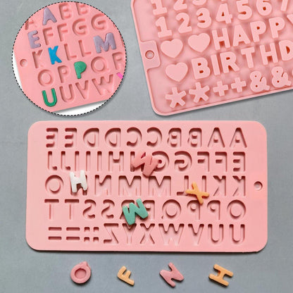 Silikonform Buchstaben Zahlen Set für Kuchen & Schokolade