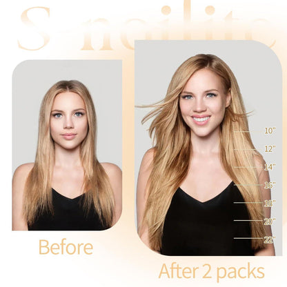 Echthaar Clip-in Extensions Aschblond & Gebleichtes Blond 55cm