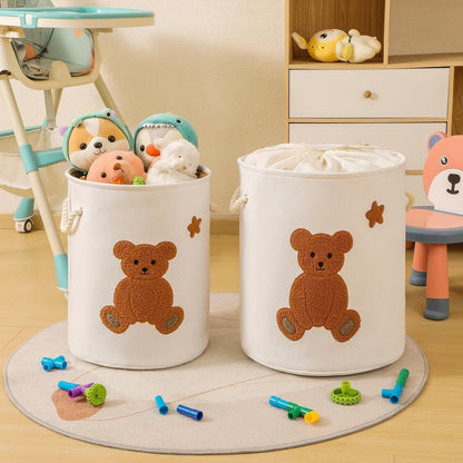 Baby Wäschekorb Bär – Faltbarer Wäschesammler für Kinderzimmer