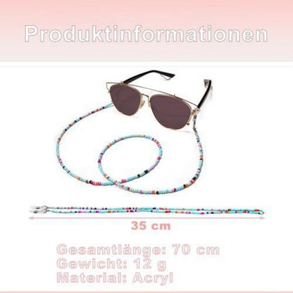4er-Set Brillenketten Damen – Bunte Acrylperlen & Anti-Rutsch