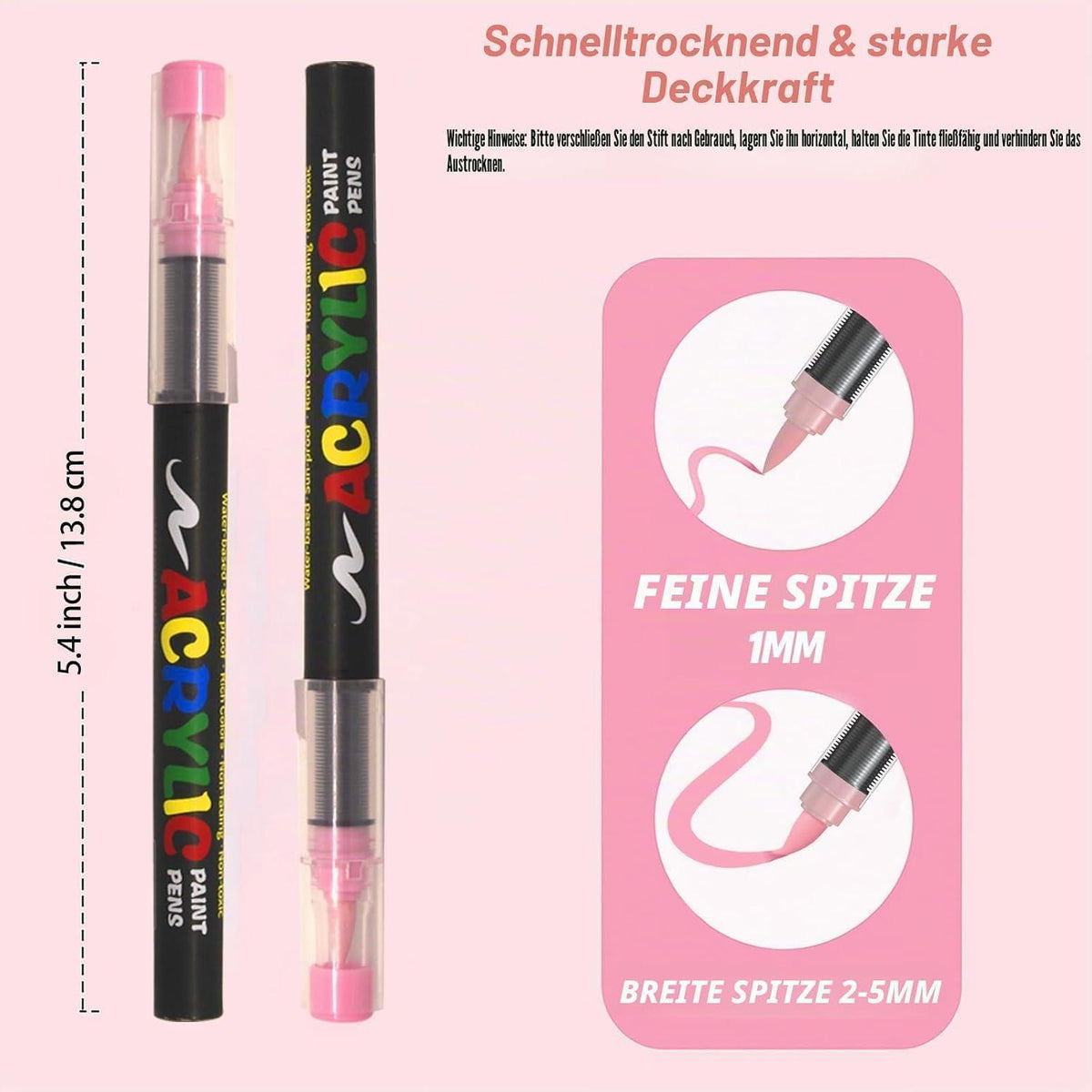 120 Acrylstifte Set, Wasserfest, Pinselspitze | DIY Kunst & Geschenke