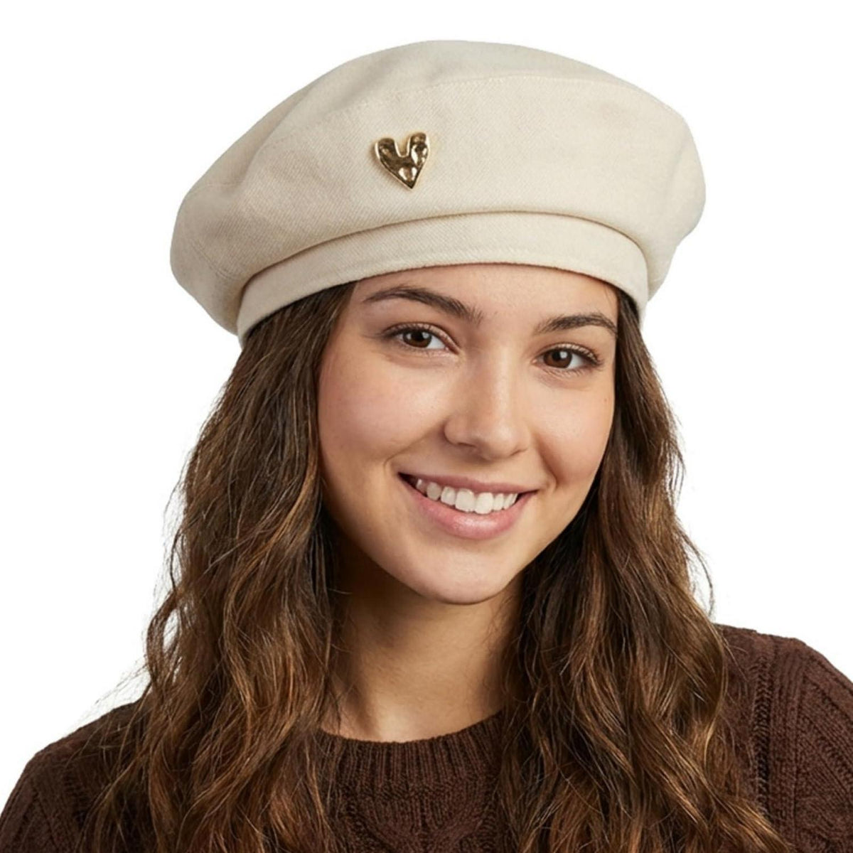 Baskenmütze Damen Baumwolle Koreanischer Stil Beige