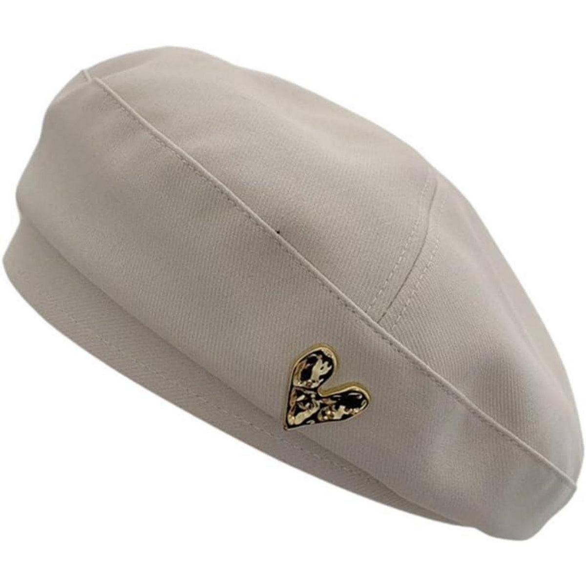 Baskenmütze Damen Baumwolle Koreanischer Stil Beige
