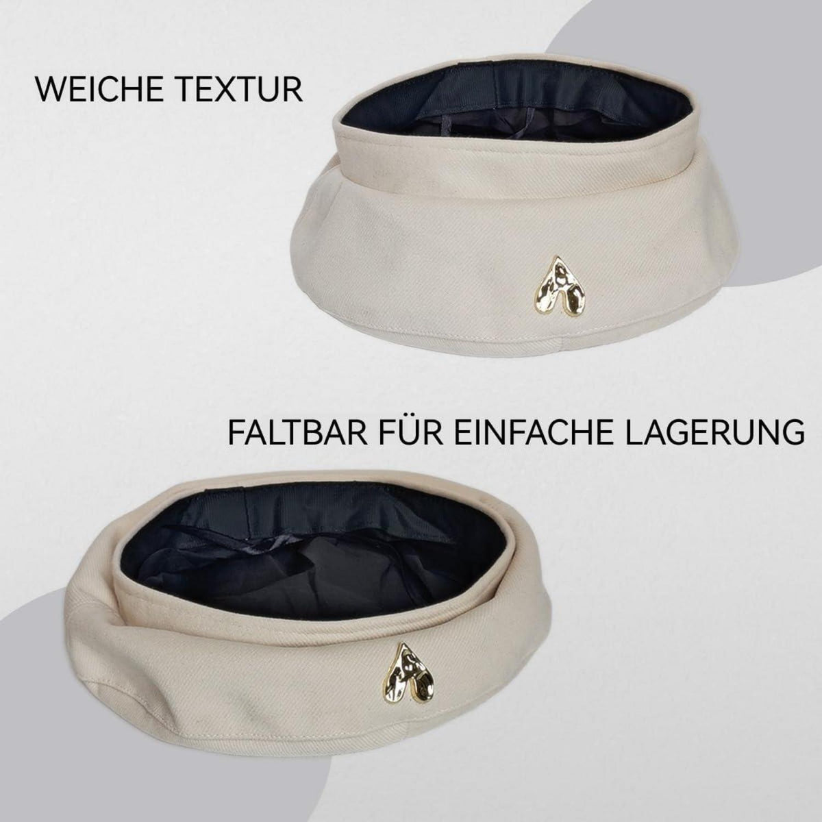Baskenmütze Damen Baumwolle Koreanischer Stil Beige