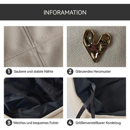 Baskenmütze Damen Baumwolle Koreanischer Stil Beige