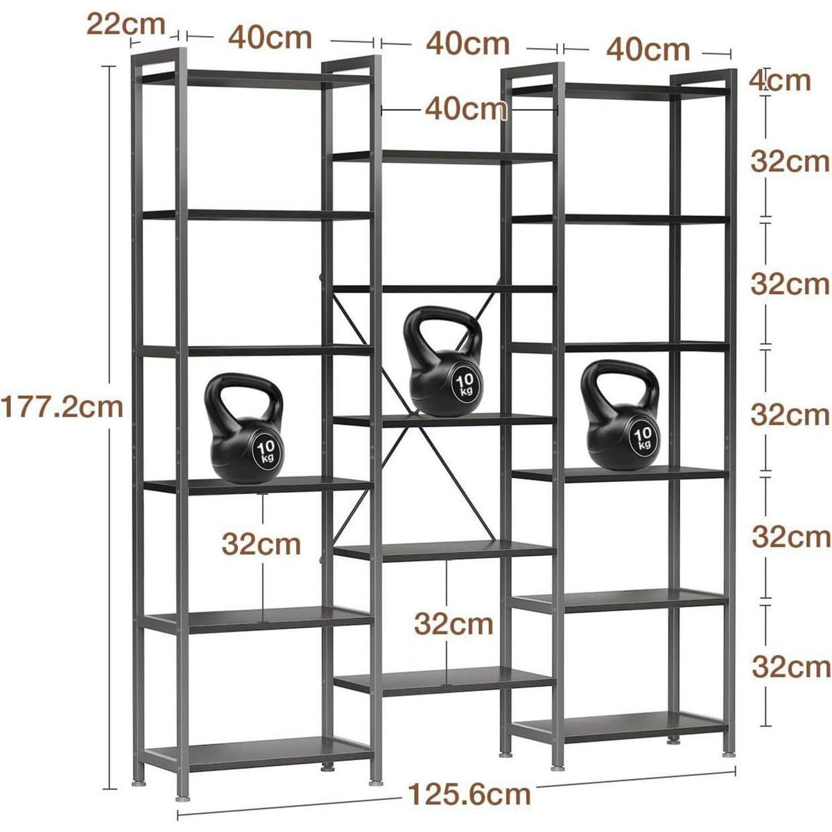 Bücherregal 6 Etagen Industrie Design – Raumteiler & Stauraum