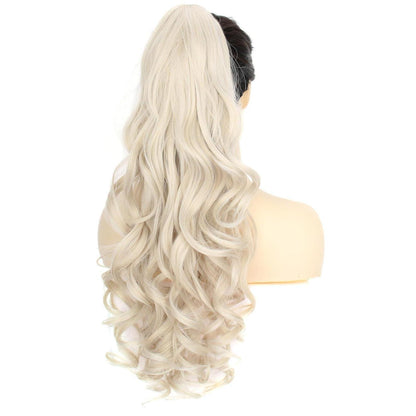 Voluminöser Pferdeschwanz mit Klammer – Platinblond Strähnchen