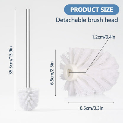Edelstahl Toilettenbürsten Set 4er mit Klobürste Weiß