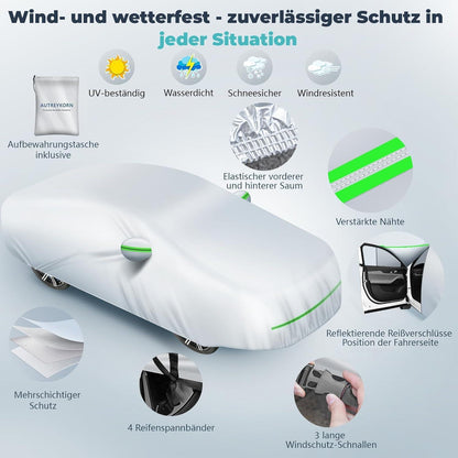 Autoplanen & Abdeckhaube wasserdicht, UV-Schutz, Silber, D-Segment