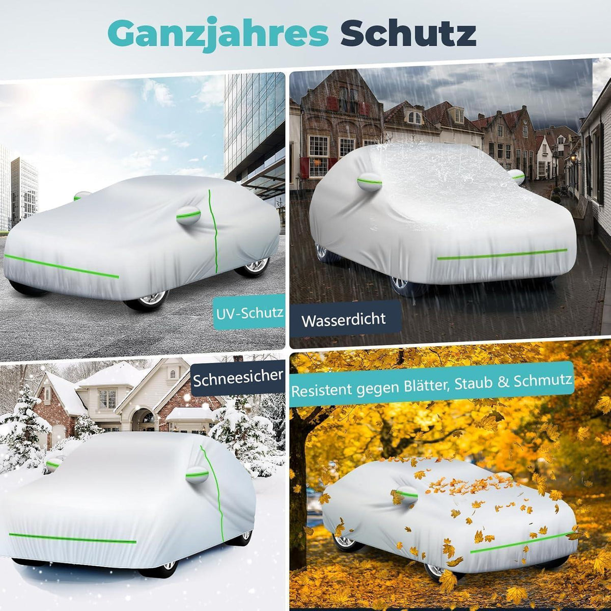 Autoplanen & Abdeckhaube wasserdicht, UV-Schutz, Silber, D-Segment