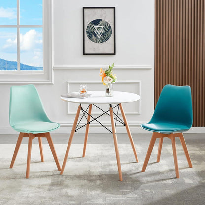 4er Set Esszimmerstühle Skandinavisch mit Sitzkissen & Holzbeinen